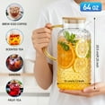thumbnail image 2 of GPED Jarra de Agua de 64 oz, Jarra de Vidrio con Tapa y Boquilla, Jarra de Vidrio Carafe de 1.8L para Refrigerador, Jarras de Jugo Helado de Borosilicato Grueso para Bebidas Frías y Calientes, Jarra, 2 of 7
