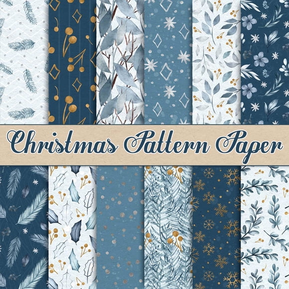 Papel para álbum de recortes con estampado navideño con forma de ballena, 30 x 30 cm, 24 hojas
