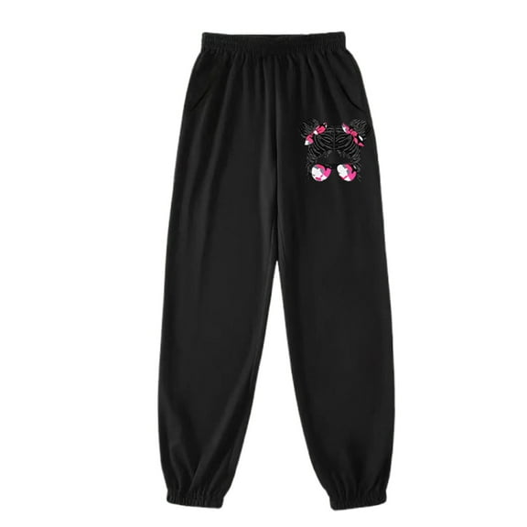 Utlike Girls Pants School Uniform For Girls Casual Sweatpants Autumn And Winter Solid Color Sports Pants Lightweight Trousers Streetwear Size 5 Years-6 Years