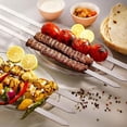 thumbnail image 4 of 23-Inch Long Flat Bbq Skewers Wide Stainless Steel Bbq Skewer 8 Piece Koobideh Skewers Kabab Press Mold Reusable Kabab Machine (35cm 1pcs), 4 of 7