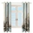 thumbnail image 3 of Blackout Curtains for Bedroom Eiffel Tower Full Room Darkening Grommet Curtains for Living Room,Thermal Insulated Ombre Drapes, 3 of 7