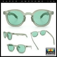 thumbnail image 2 of Vintage Style Iconic Keyhole Horn Rim Plastic Round Hipster Sunglasses [All Green], 2 of 7