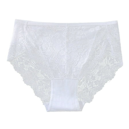 (2-Pack) Puawkoer Womens Underweary Lace Seamless Underwear Women Bikini Pack Panties Stretch Soft Ladies Women Briefs Cotton Hipster Briefs Underwear Lady Deal for Today