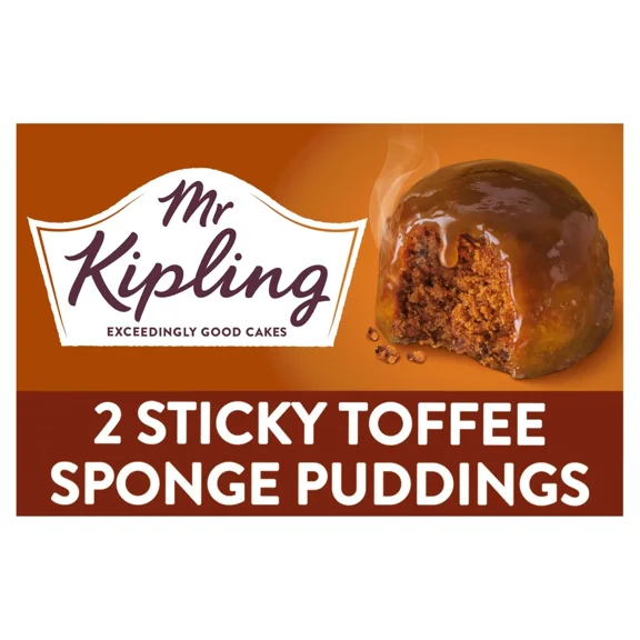 Mr Kipling Sticky Toffee Sponge Puddings - 108g - Pack of 2 - (4 puddings in total )