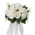 thumbnail image 7 of Wedding Bouquets for Bride Bridesmaid Bouquet Ivory Bridal Bouquet Artificial Roses for Wedding Church Home Decoration, 7 of 7