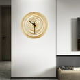 thumbnail image 3 of Creative Tree Ring Design Metal Wall Clock, Silent Movement, Modern Gold Color, 19 Inches, Suitable for Kitchen, Living Room, Office, and More, 3 of 5