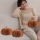 thumbnail image 5 of Cojines para tirar de calabaza, cojín decorativo de calabaza de café, juguete de peluche, cojín decorativo para el hogar, pequeña decoración de calabaza linda, 5 of 6