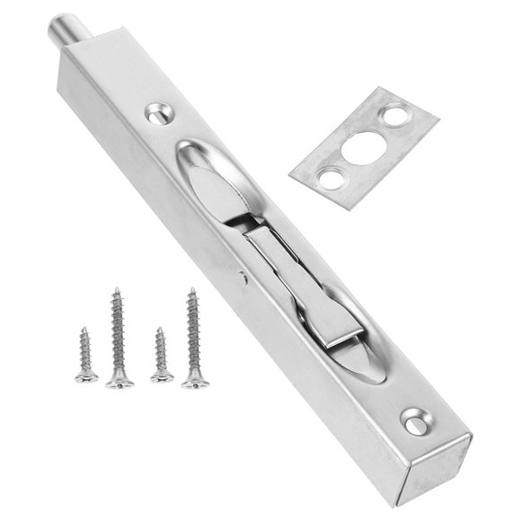 HLONK 1 Set Flush Bolt Latch Door Lock Stainless Steel Security French Door Locks With Hardware For French Doors Double Doors And Sliding Doors Silver