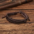 thumbnail image 2 of Xiao Hua Black Leather Bracelet -1 piece, woven PU leather bracelet, vintage countryside neutral artificial leather wristband, adjustable cuffs, suitable for couples and daily wear, 2 of 2