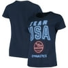 Team USA Women's Neon Sportsmen Gymnastics T-Shirt - Navy