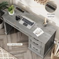 thumbnail image 3 of Vabches Farmhouse Wood 47" Executive Desk, Home Office Computer Desk with Charging Station and File Drawer, 3 of 7