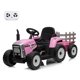 thumbnail image 1 of Tractor eléctrico Nasitip 12 V para niños con remolque de 3 a 6 años, color rosa, 1 of 7
