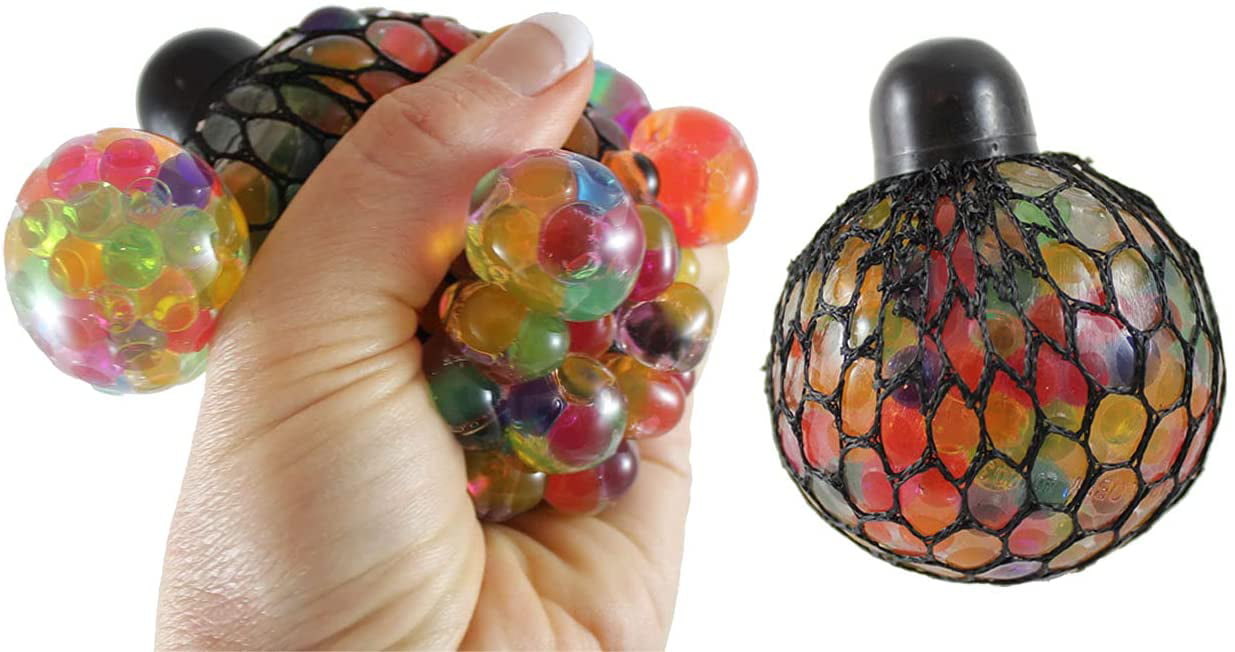 jul komme til syne Moralsk uddannelse SET of 2 Mesh Rainbow Water Gel Beads Netting Water Bead Net Mesh Stress  Ball - Squishy Gooey Squish Sensory Squeeze Balls - Walmart.com