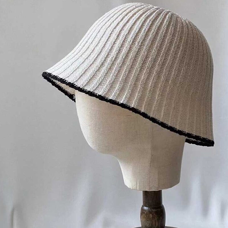 CoCopeaunts Summer Knitted Bucket Hat For Women Breathable Sun Hats Colorblock Thin Panama Bob Outdoor Ladies Foldable Fisherman Caps Bonnet