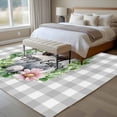 thumbnail image 4 of 5x7 Area Rugs for Living Room, Grey Easter Non Slip Area Rugs for Kitchen Bedroom Entryway, Spring Watercolor Bunny Flower Leaf Plaid Washable Carpet Runner Rug Floor Mats for Bedroom Home Decor, 4 of 8