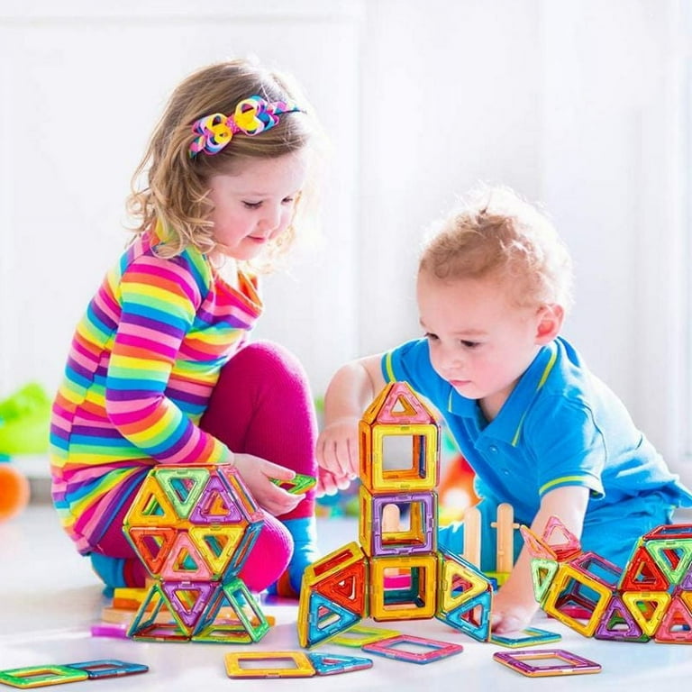 26-Piece Travel Magnetic Tiles Set – Portable STEM Building Toys For Kids 3-8 | Includes Metal Storage Case