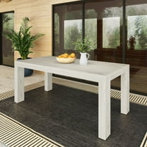 Modern Outdoor Solid Wood Table, 72", White Sand