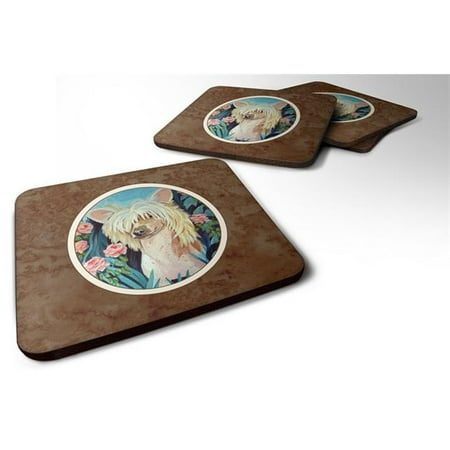 

Chinese Crested Foam Coaster 3.5 x 0.25 x 3.5 in. - Set of 4