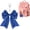 Blue, variant on Cute Cheer Bow Keychain for Women, PU Leather Bows Cheerleader Gifts Bag & Purse Keyring Accessory Red -
