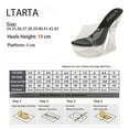 thumbnail image 4 of Women's Shoes High Heels Crystal Block Heel Transparent Sexy Slippers 10365 Series 14cm Heel 4cm Platform LFD, 4 of 6