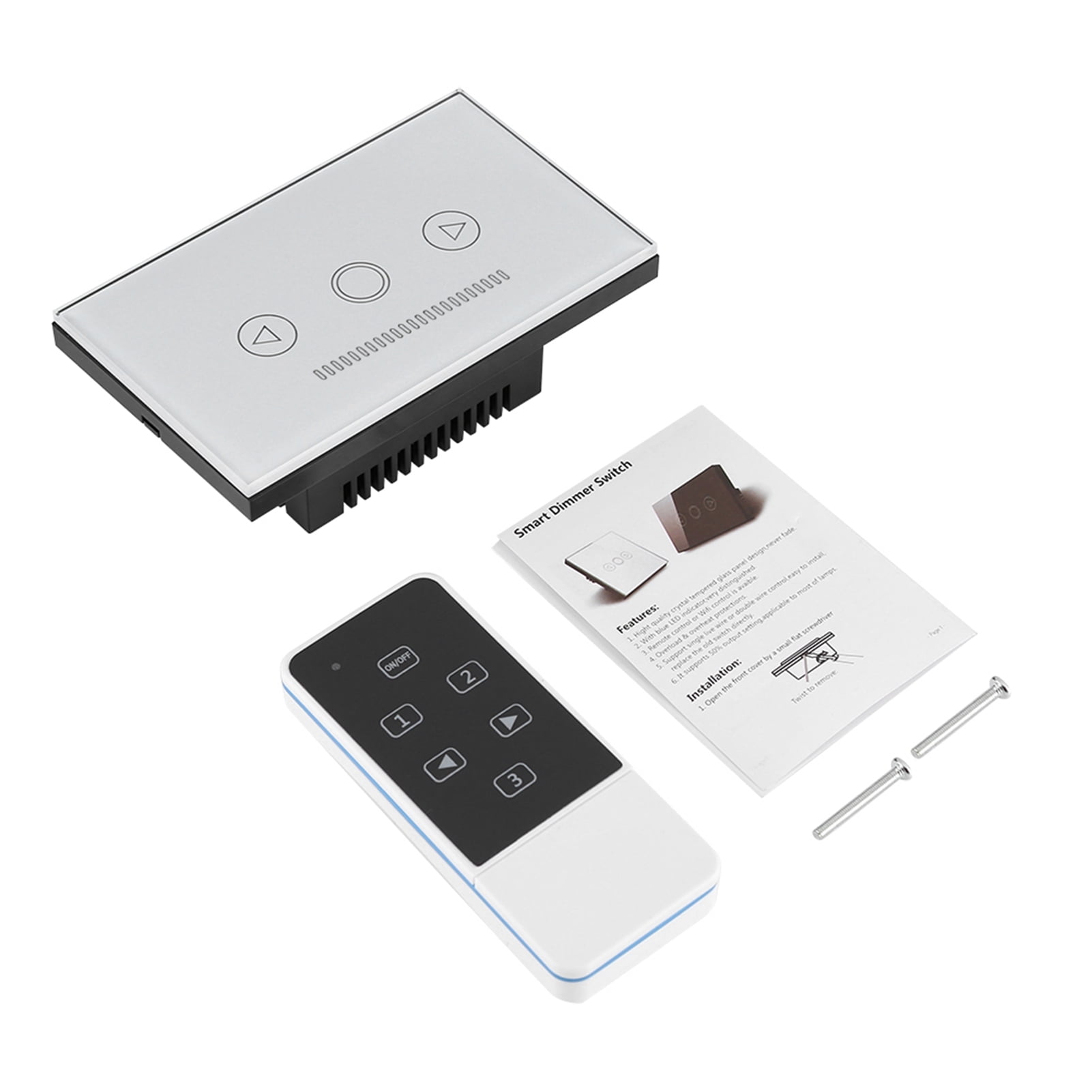 RF Remote Control Light Dimmer Switch Touch Switch, Glass Panel Switch