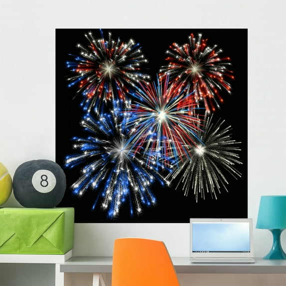 Fireworks Wall Mural by Wallmonkeys Peel and Stick Graphic (36 in H x 36 in W) WM307081