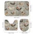 thumbnail image 3 of Chickens And Roosters 4 Piece Bathroom Rug Set with Shower Curtain with Rugs Toilet Lid Cover And Bath Mat Rustic Modern Farmhouse Animal Chicken Waterproof Fabric Bath Curtain for Bathtub Decor, 3 of 8