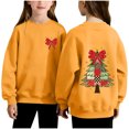 thumbnail image 2 of NAISIBABY Girls Christmas Sweatshirt, Crewneck Long Sleeve Fleece Lined Kids Fashion Festival Tops Orange 2T, 2 of 7