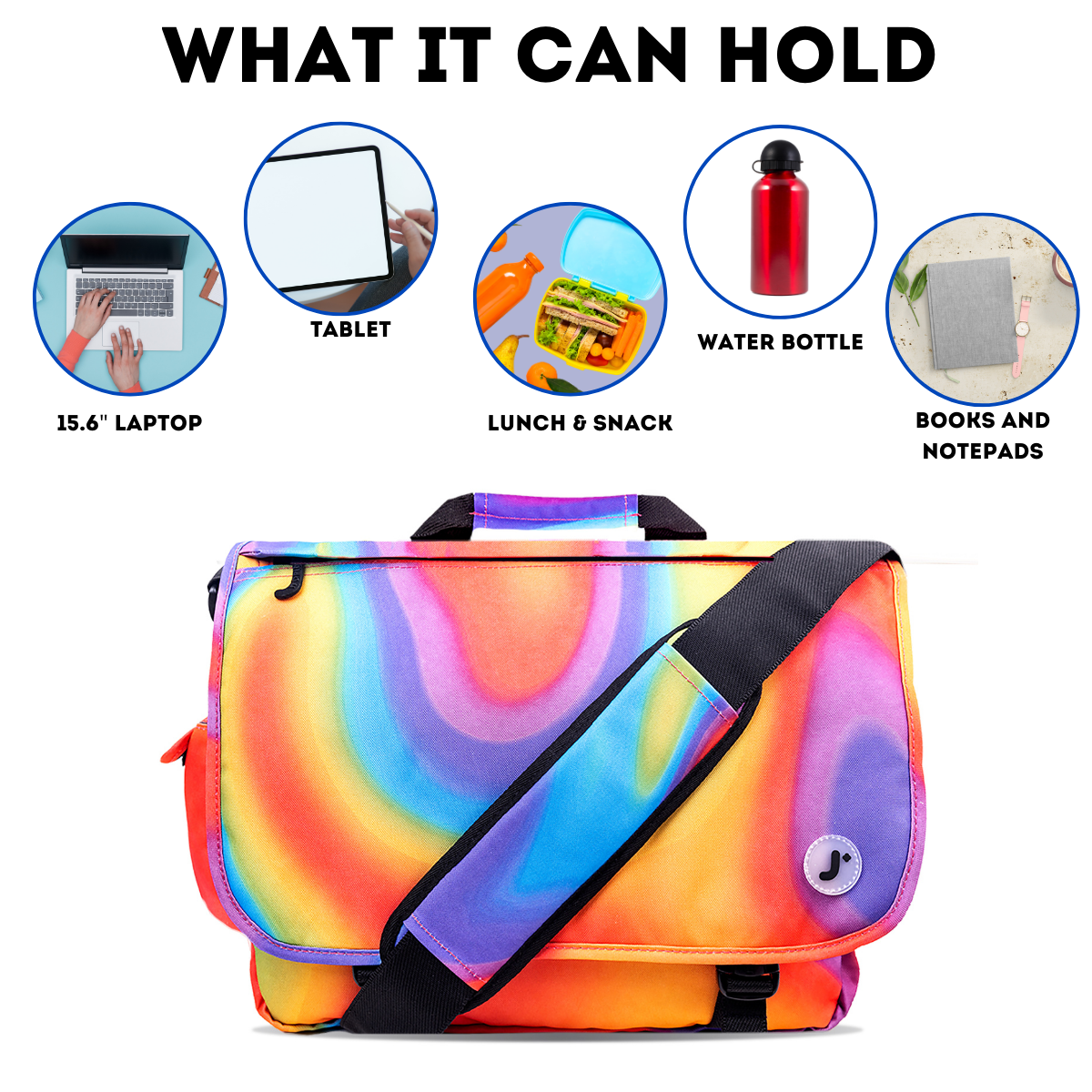 J World Unisex Thomas 16" Messenger Bag With Laptop Sleeve For School And Travel, Heat