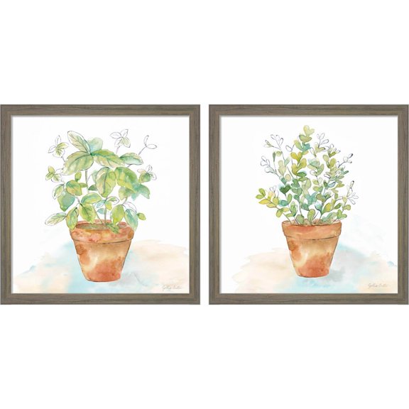Great Art Now Let it Grow D by Cynthia Coulter, 2 Piece Framed Art Set Each 13"W x 13"H