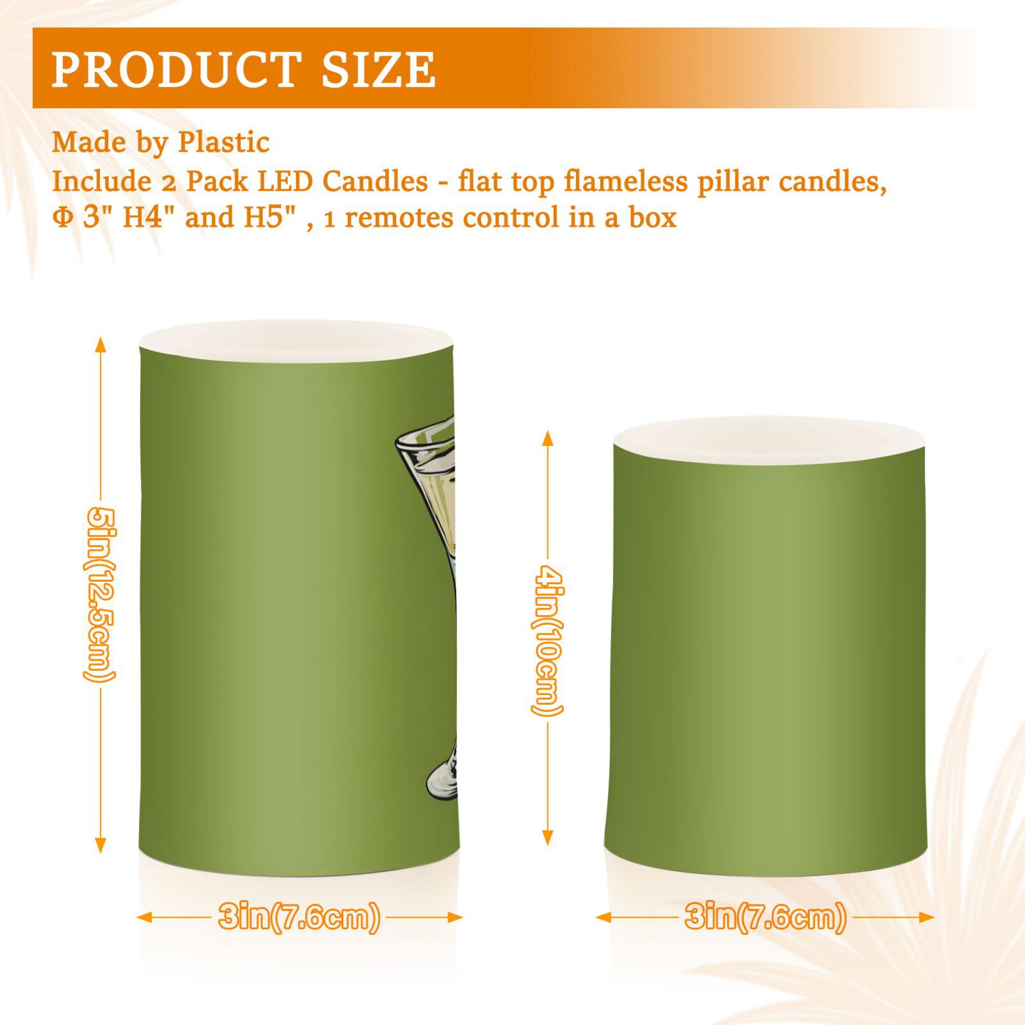 Yayeee Flameless Candles with Remote Flickering Battery Operated Multi Color Changing, Light Black Martini