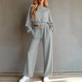 thumbnail image 2 of 2 Piece Sets for Women Lounge Sets Long Sleeve Tops Sweatshirt Wide Leg Pants Fall Casual Vacation Travel Outfits with Pockets, 2 of 6