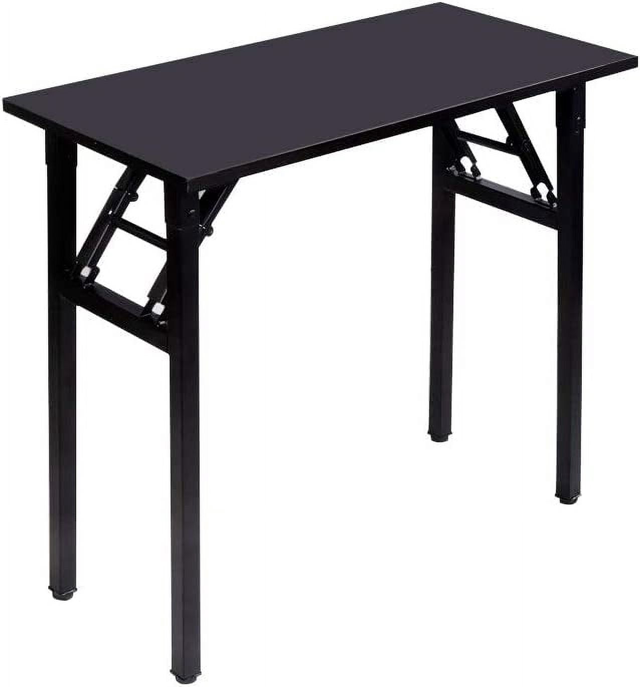 SOGES 31.5 inches Folding Desk No Assembly Sturdy Small Writing Desk for Small Spaces, Black