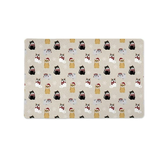 Cute Cats Christmas Pattern Mat Rectangle  -Image by Shutterstock,
