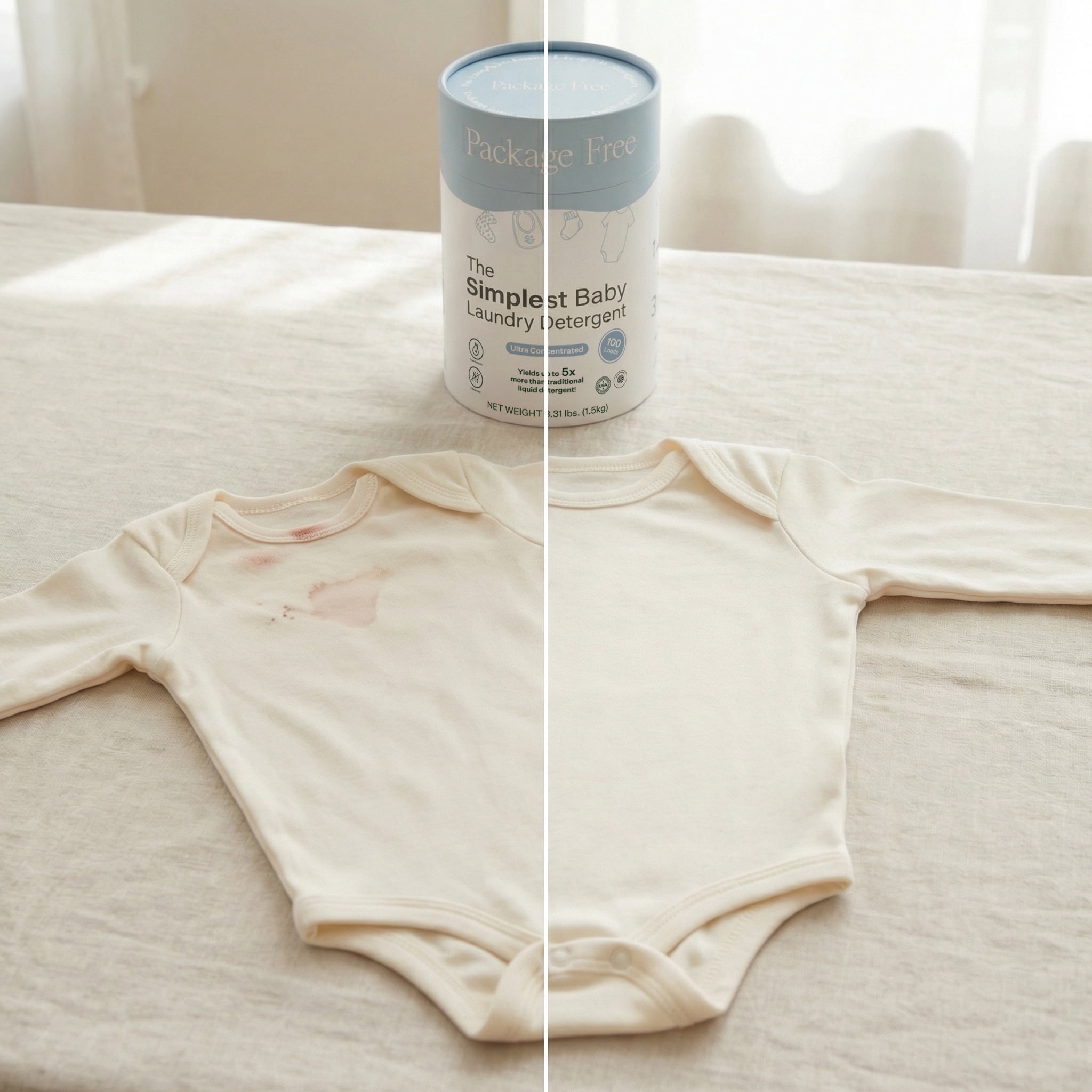 (2 pack) Package Free Simplest Baby Laundry Detergent Powder Unscented 100 Load