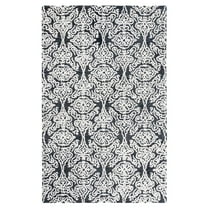 SAFAVIEH Blossom Asher Geometric Wool Area Rug, Black/Ivory, 5' x 8'