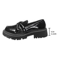 thumbnail image 4 of ZACPNCV Women's Black Patent Leather Bow Loafers Large Size Round Toe Slip On Flats Comfortable Casual Work Shoes, 4 of 8