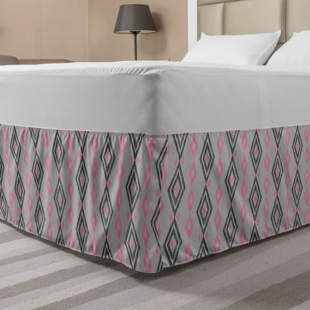 Ikat Bed Skirt, Bohemian Funky Geometric Retro Pastel ...