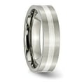 thumbnail image 6 of Titanium Sterling Silver Inlay Flat 6mm Brushed Band, 6 of 9
