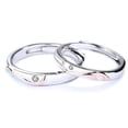 thumbnail image 5 of Sterling Silver Couple Ring Simple Geometric Rings Diamond Wedding Bands Matching Promise Rings for Him and Her Anniversary Jewelry Gifts, 5 of 5