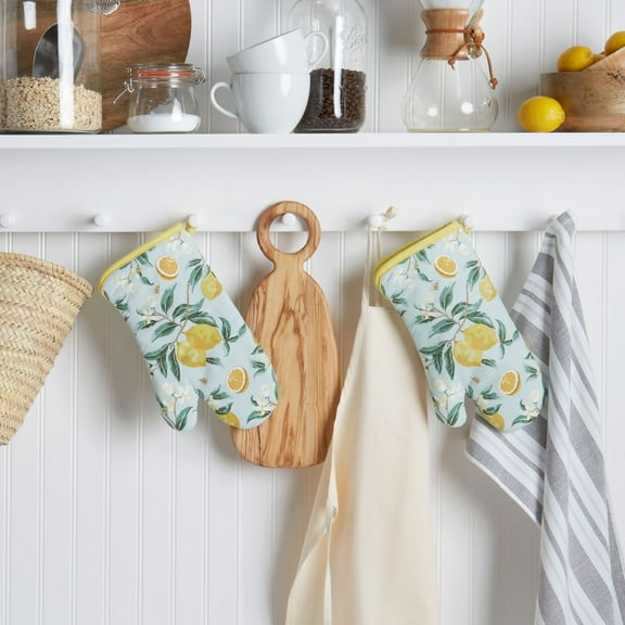 Martha Stewart Lemon Whimsy Oven Mitt Set, 2 Piece