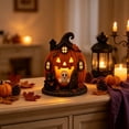 thumbnail image 5 of Halloween Acrylic Ghost Pumpkin 2D Ornament, Multicolor Acrylic Pumpkin House Tabletop Decor with Glowing Window Details for Fall and Halloween Home Display, 5 of 6