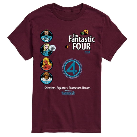 Marvel - Fantastic Four Scientists Explorers Protectors Heroes -Men's Short Sleeve Graphic T-Shirt