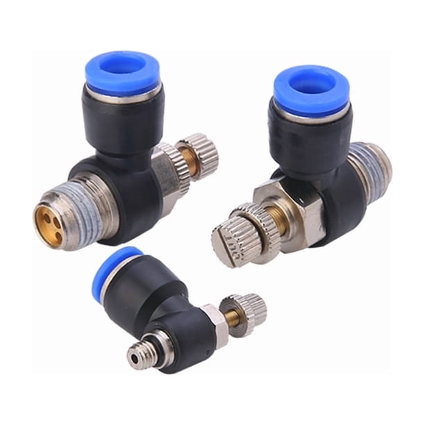 1 pieza SL Serie Hilo Masculino Piezas de plástico Piezas Neumáticas Piezas de la válvula de aceleración Elemento de conector rápido de aire One Touch Push