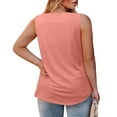 thumbnail image 4 of Karight Women Plus Size Tank Tops Casual Sleeveless Crew Neck Pleated Front Flowy Loose Camisoles Cami Shirts Blouses, 4 of 6