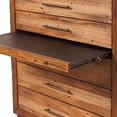 thumbnail image 2 of 5 Drawer Wooden Chest with Metal Bar Handles and 1 Pull Out Tray, Brown, 2 of 4