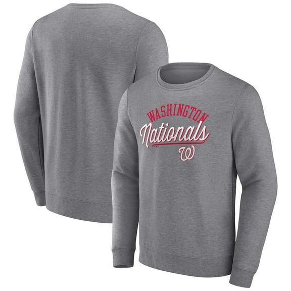 Men's Fanatics Heather Gray Washington Nationals Simplicity Pullover Sweatshirt