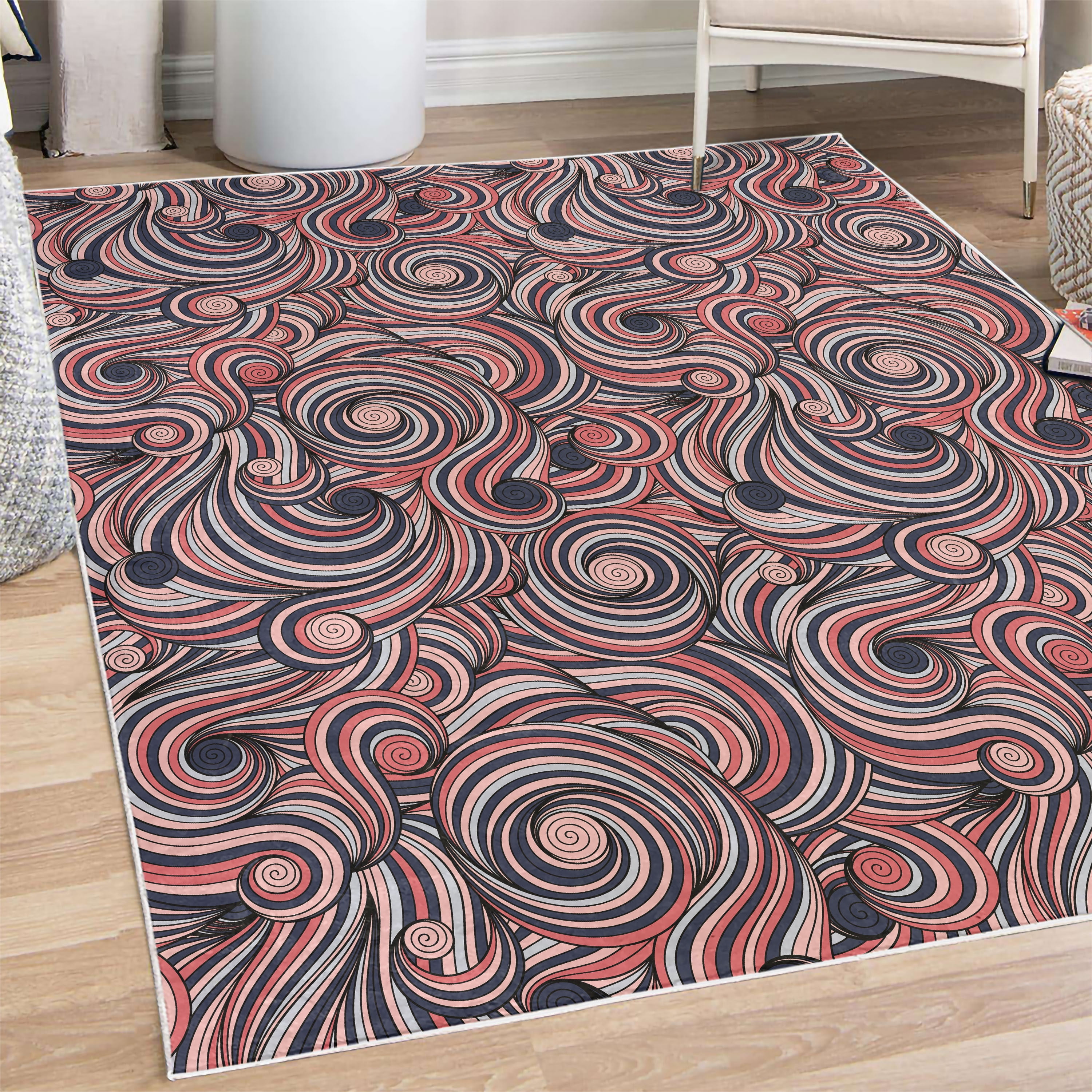 Celebration Rug East Decorative Rug, Modern Autumn Season Wavy Holiday Festival ...
