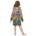 thumbnail image 7 of FORMRS Niños Bathrobe Unisex Hooded Robe Soft Plush Pajamas Sleepwear, Size 2-3T, Orange Colorful Flowers, 7 of 7