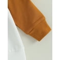 thumbnail image 5 of Toddler Baby Halloween Sweatshirt Long Sleeve Letter Pumpkin Print Contrast Color Pullover, 5 of 7